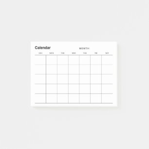 Post-it® Calendrier minimaliste mensuel simple