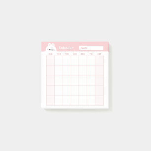 Post-it® Calendrier minimaliste mensuel simple