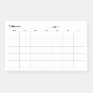 Post-it® Calendrier minimaliste mensuel simple