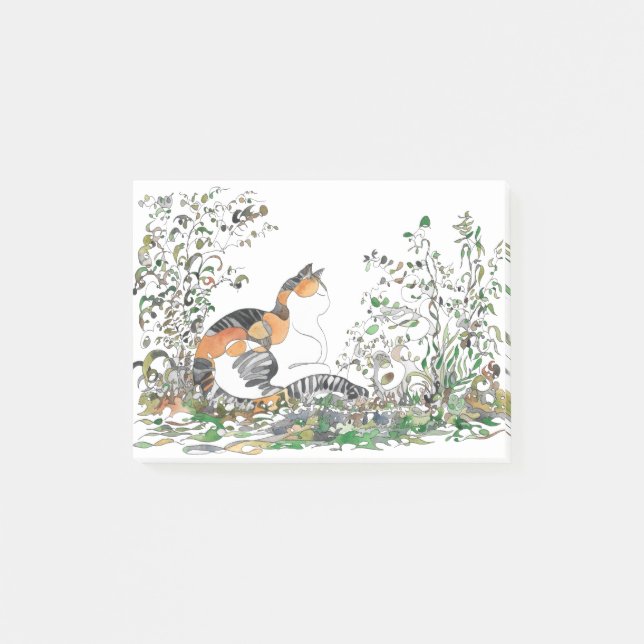 Post-it® Calico Cat Dans Le Jardin (Devant)