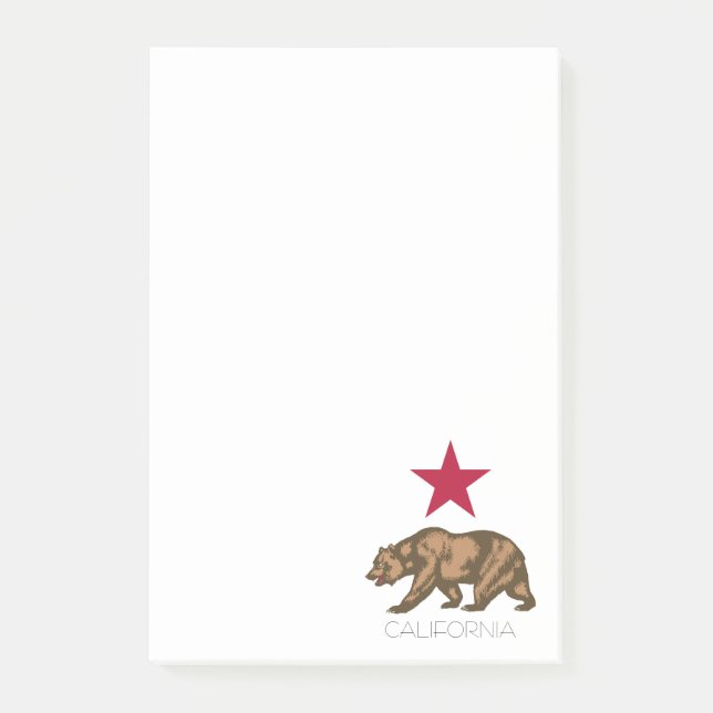 Post-it® California Bear Republic Grizzly et Star (Devant)