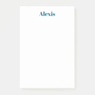 Post-it® Calligraphie de nom Script Plain Simple Blanc Bleu