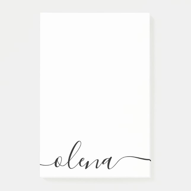 Post-it® Calligraphie de script simple Nom personnalisé (Devant)