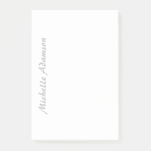 Post-it® Calligraphie élégant élégant clair Nom gris blanc