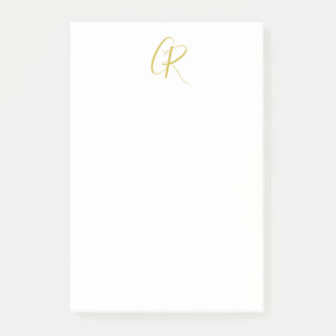 Post-it® Calligraphie Monogramme Couleur Or Moderne Simple
