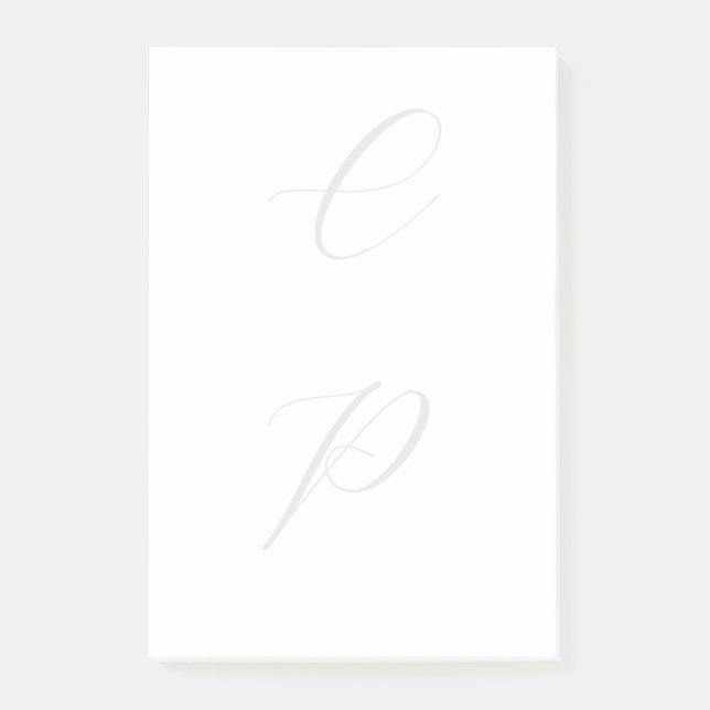 Post-it® Calligraphie monogramme moderne Nom simple (Devant)