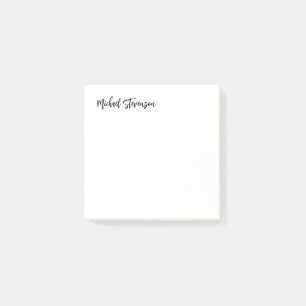 Post-it® Calligraphie Noir Blanc Personnalisé Plaque Modern