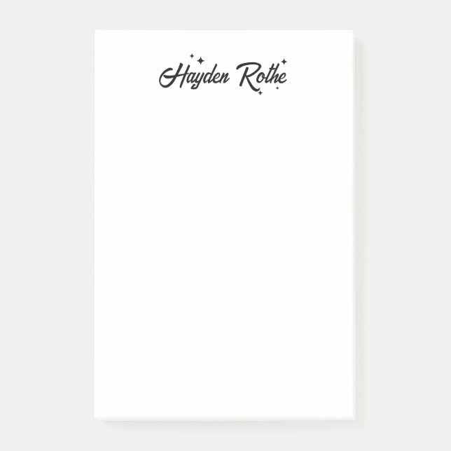 Post-it® Calligraphie rétro noir et blanc (Devant)