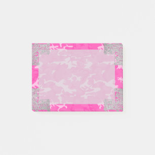 Post-it® Camo rose avec des parties scintillantes de Faux