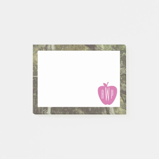 Post-it® Camouflage + Professeur décoré d'un monogramme (Devant)