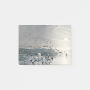 Post-it® Canards, colverts et cygnes sur le lac au coucher