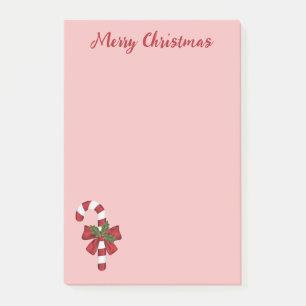 Post-it® Canne à sucre rouge et blanche avec texte Joyeux N