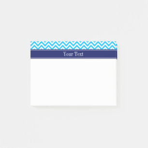 Post-it® Capri Blue SLg Chevron Nom de la marine Monogramme