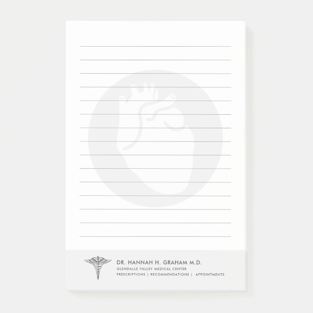 Post-it® Cardiologue| Docteur cardiaque - Liner personnalis (Devant)