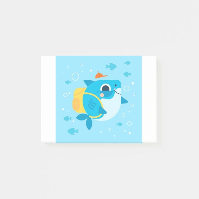 Post-it® caricature à l'effigie des requins (Devant)