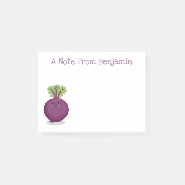 Post-it® Caricature de betterave mignonne et violette (Devant)