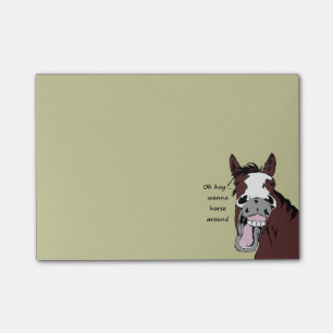 Post-it® Caricature de Cheval Silly "Wanna cheval autour"