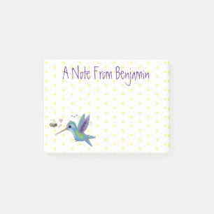 Post-it® Caricature de colibri d'abeille mignonne
