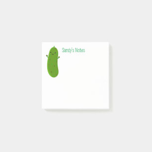 Post-it® Caricature de cornichon vert joyeux