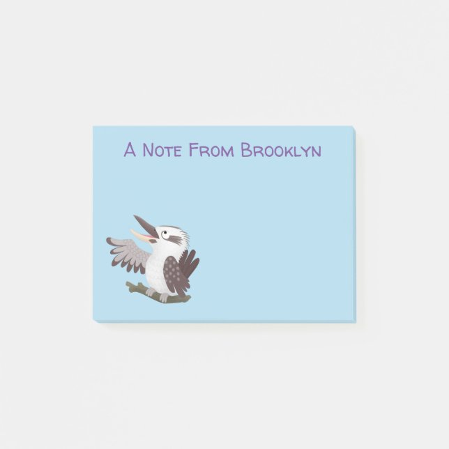 Post-it® Caricature de kookaburra drôle et drôle (Devant)