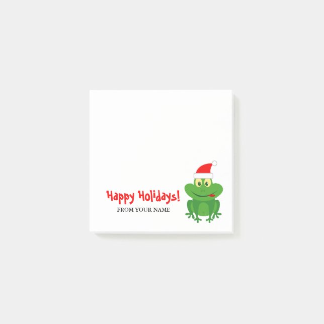 Post-it® Caricature de la grenouille de Cute Père Noël hive (Devant)