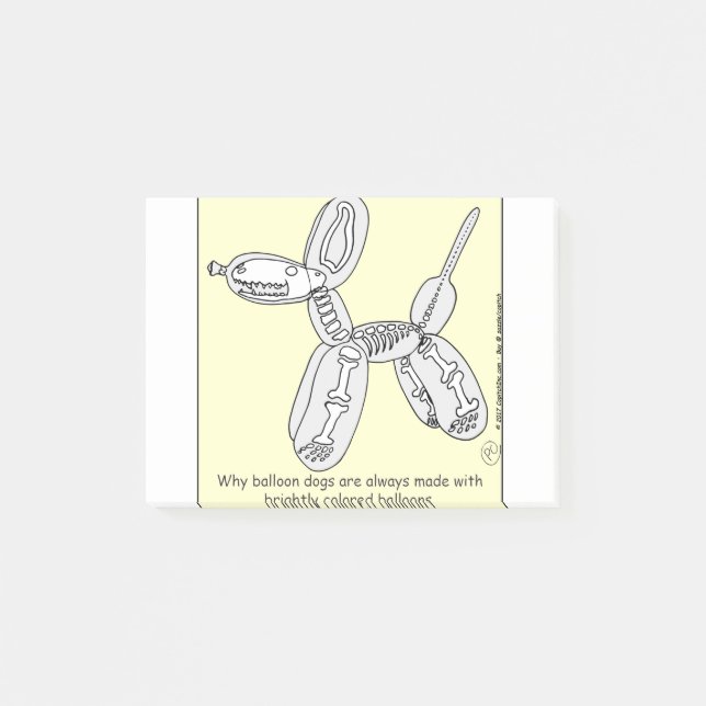 Post-it® Caricature de l'anatomie du chien de ballon 1048 (Devant)
