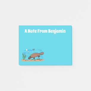 Post-it® Caricature de natation de Cute platypus