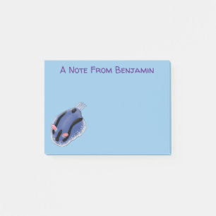 Post-it® Caricature de nudibranche bleu mignon
