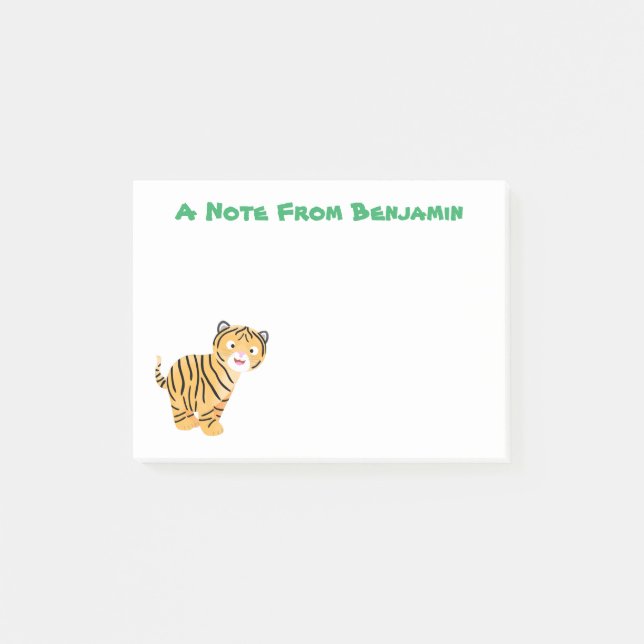 Post-it® Caricature de petit tigre joyeux (Devant)