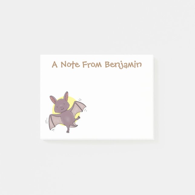 Post-it® Caricature de vol de chauve-souris (Devant)