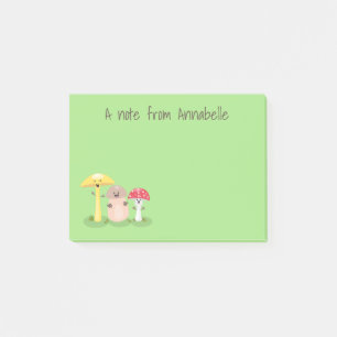 Post-it® Caricature des champignons de champignons de cave 