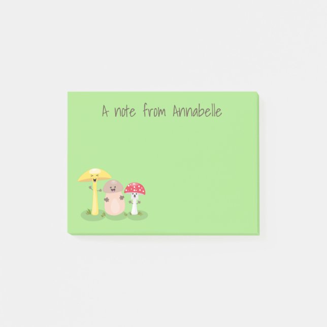 Post-it® Caricature des champignons de champignons de cave  (Devant)
