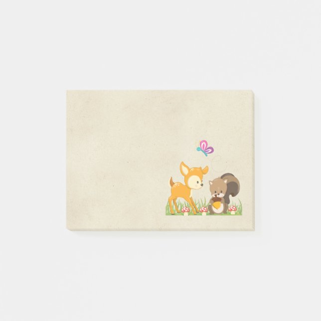 Post-it® Caricature en bois mignon (Devant)