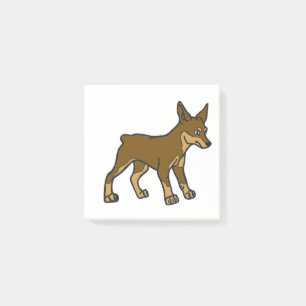 Post-it® caricature miniature pinscher chocolat et bronze