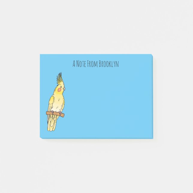 Post-it® Caricature pour oiseaux Cockatiel (Devant)