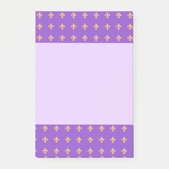 Post-it® Carnaval Mardi Gras Arlequin Gold Fleur de Lis (Devant)
