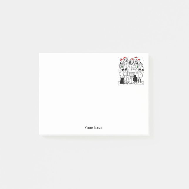 Post-it® Caroleurs de Noël avec Noël de neige (Devant)