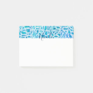 Post-it® Carreaux de verre mosaïque turquoise bleu moderne 