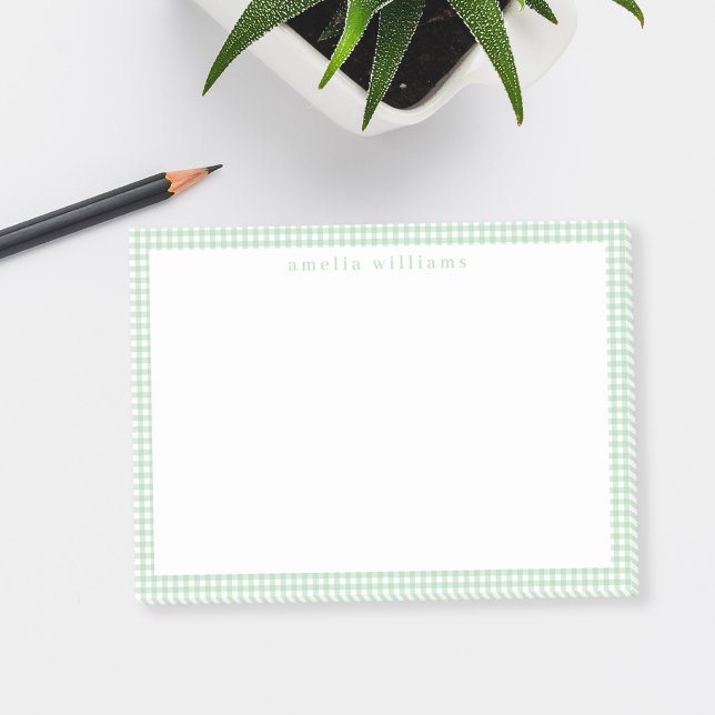 Post-it® Carreaux Gingham Vert (Créateur téléchargé)