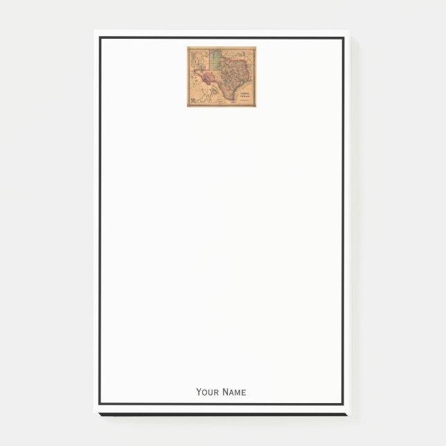 Post-it® Carte antique du Texas #1 (Devant)