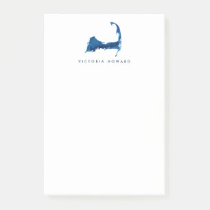 Post-it® Carte de la morue bleue Cape Cod Carte de monogram
