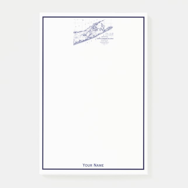 Post-it® Carte de Long Island The Hamptons (Devant)