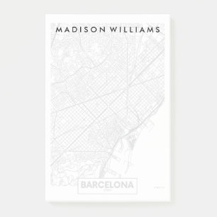 Post-it® Carte de ville de Barcelone, Espagne