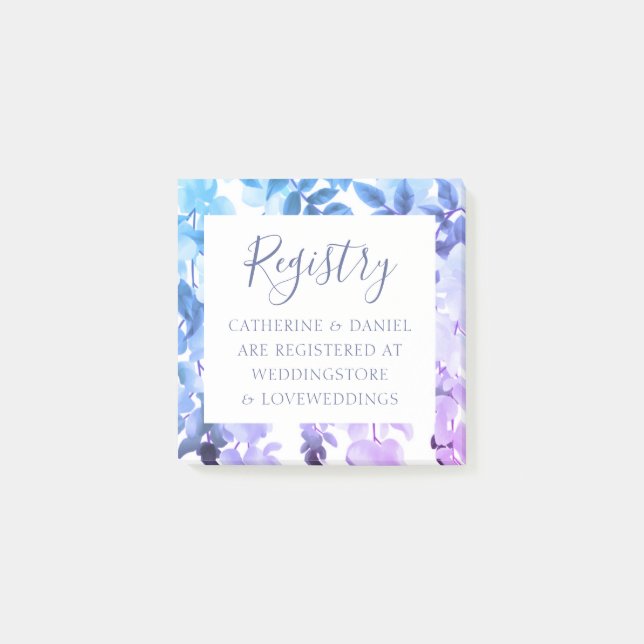 Post-it® Carte d'enregistrement Mariage floral Aquarelle (Devant)