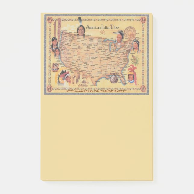 Post-it® "Carte des tribus amérindiennes" (Devant)