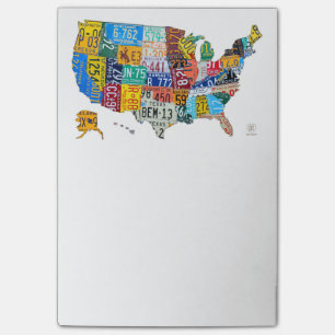 Post-it® Carte Etats-Unis de plaque minéralogique sur le