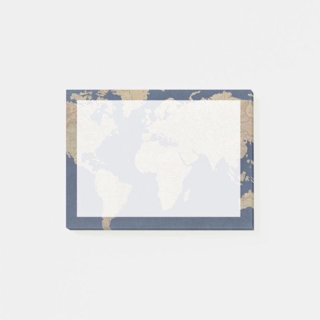 Post-it® Carte Gold et Blue World (Devant)