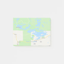 Carte vermillonne de région de lac
