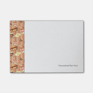 Post-it® Carte vintage avec un dessert de fraise