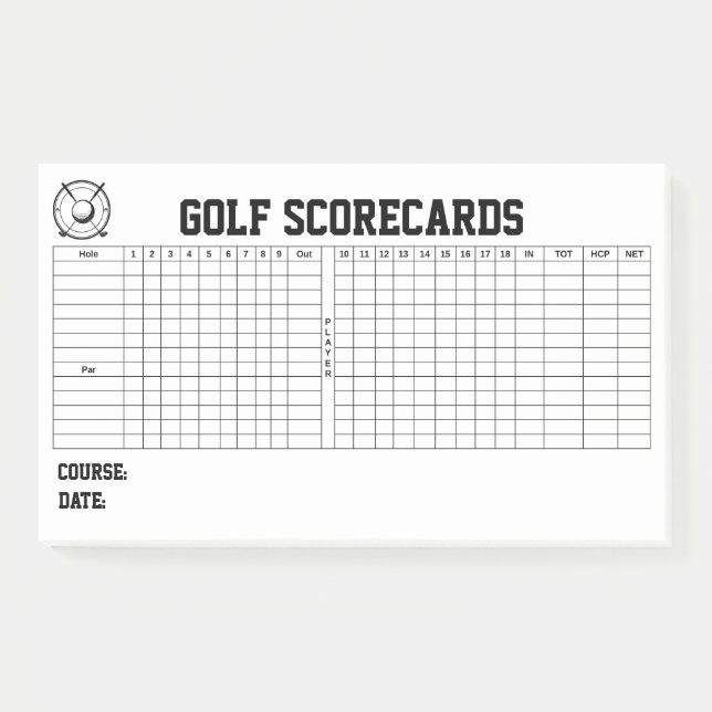 Post-it® Cartes de score de golf (Devant)
